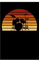 Drummer Notebook: Vintage Sunset Drumming 6 x 9 Lined Ruled Journal Gift For Drummers And Percussionists (108 Pages)