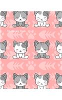 My Sticker Book: Pink Kitten Cat Blank Sticker Book 100 pages