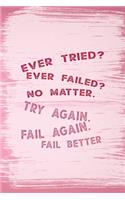 Ever Tried? Ever Failed? No Matter. Try Again. Fail Again. Fail Better