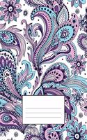 Cornell Method Notebook: Perfect for studying, notetaking, college work: Purple Paisley pattern cover