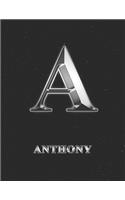 Anthony: 2 Year Weekly Planner with Note Pages (24 Months) - Silver Effect Personalized Custom Letter A Initial First Name - 2020 - 2021 - Week Planning - Mo