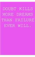 Doubt kills more dreams than failure ever will.