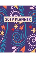 Tribal Florals 2019 Planner: Intentional Life Goals Calendar Diary with Trackers and Inspiration for a Kick Ass 2019 (Large)