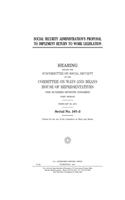 Social Security Administration's proposal to implement return to work legislation