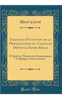 Essai Sur l'Ã?volution de la Prononciation Du Castillan Depuis Le Xivme SiÃ¨cle: D'AprÃ¨s Les ThÃ©ories Des Grammairiens Et Quelques Autres Sources (Classic Reprint)