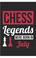 Chess Legends Were Born In July - Chess Journal - Chess Notebook - Birthday Gift for Chess Player