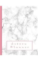 Lesson Planner: Large Organisational Planner for Teachers, Professors, Educators or Home School - 5 Lessons a Day Layout - Gray and Pink Marble Design