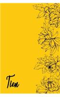 Tien: Personalized with Vietnamese Name Writing Journal for Women - Elegant Chrysanthemum & Yellow