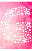 G: Initial Monogram Pink Watercolor Flower Notebook Floral College Rule Lined Writing and Notes Journal for Women and Teens(7 Floral Letter Pink Monogram Diary Journals)