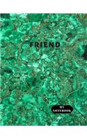 My Notebook Friend: Notebook with a motivating word, Inspirational Quote Notebook, Journal For Girls, Women, Man - Lines 8.5 x 11, 100 pages - Green Granite Cover