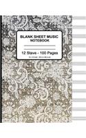 Blank Sheet Music Notebook - Faux Lace