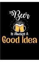 Beer is always a good idea Journal Notebook: 120 Pages 6*9 Inch