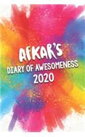 Afkar's Diary of Awesomeness 2020: Unique Personalised Full Year Dated Diary Gift For A Girl Called Afkar - 185 Pages - 2 Days Per Page - Perfect for Girls & Women - A Great Journal F