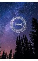 Galaxy Bullet Journal - Forest & Night Sky - A5 Dot Grid Notebook 6 x 9 inches (15.24 x 22.86 cm) - 120 pages