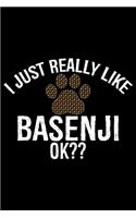 I Just Really Like Basenji Ok?: Cool Basenji Dog Journal Notebook - Basenji Puppy Lover Gifts - Funny Basenji Dog Notebook - Basenji Owner Gifts - Basenji Dad & Mom Gifts. 6 x 9 in