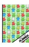 Daily List Planner: 'Sitting Smiling Multi-Colour Frogs' Pattern Novelty Task Gift - Frog Daily List Planner for Children, School, Girls, Boys