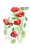 2020-2023 Monthly Planner: Large Four Year Planner with Flower Coloring Pages (Volume 2)