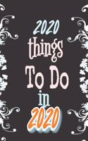 2020 Things To Do In 2020: Floral Black Vintage One Year (Jan-Dec) Dated Weekly Month-to-Month Agenda Logbook and Journal for Scheduling Organized Personal Business in Financi