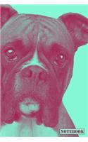 Notebook: Boxer Dog Breed Pet Diary Journal (Blue)