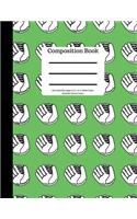 Composition Book 100 Sheet/200 Pages 8.5 X 11 In.Wide Ruled Baseball Gloves Green: - Baseball Writing Notebook - Wide Ruled Lined Book - Soft Cover - Writing Notebook