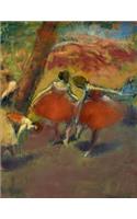 Degas Sketchbook. Before the Performance: Attractive large format Degas artwork themed sketchbook or blank book journal. Features impressionistic Ballerinas from artwork 'before the Performa(1 Degas)