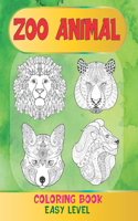 Zoo Animal Coloring Book - Easy Level