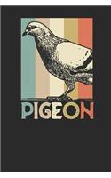 Pigeon Retro: Pigeons Notebook, Graph Paper (6 x 9 - 120 pages) Animal Themed Notebook for Daily Journal, Diary, and Gift