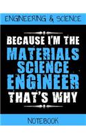 Engineering & Science Notebook: Composition Book for Materials Science Engineers or Engineering Students (100 Pages Half Squared 4x4 Graph Paper Half Wide Ruled Lined Paper)