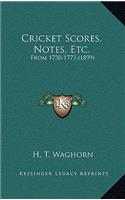 Cricket Scores, Notes, Etc.