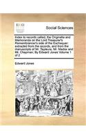 Index to records called, the Originalia and Memoranda on the Lord Treasurer's Remembrancer's side of the Exchequer