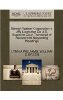 Stewart-Warner Corporation V. Jiffy Lubricator Co U.S. Supreme Court Transcript of Record with Supporting Pleadings