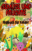 Gemüse und Früchte Malbuch für Kinder