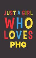 Just A Girl Who Loves Pho: Pho Lovers Girl Women Funny Gifts Lined Journal Notebook 6x9 120 Pages