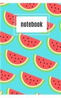 Watermelon print turquoise notebook: novelty watermelon notebook 6"x9"