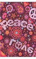 Notebook Hippie peace love flowers