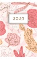 Year 2020: DAILY PLANNER- 6X9 Inches-Elegant Planner for Women-Academic Year Day Planner-