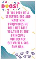 If you pick up a starving dog and make him prosperous he will not bite you. This is the principal difference between a dog and man: Journal Notebook for Dog Lover 6&#8242; x 9&#8242;, 100 Lined pages