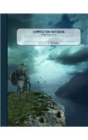 Composition Notebook: Journal (Large) - Graph Paper Book - Viking Fantasy Landscape
