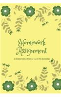Homework Assignment Composition Notebook: The Undated Planner Pages