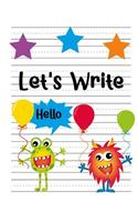 Let's Write: Composition Notebook Sized 7.44" X 9.69" with 50 White Pages (25 Sheets) of Handwriting Paper, Matte Finish Softcover