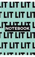 Notebook: Lit Typography Meme Pattern