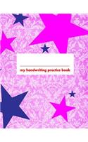 My Handwriting Practice Book: Pink 8.5x11 Notebook with 100 Pages of White Paper, with Guide Lines to Practice Handwriting!