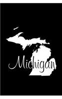 Michigan - Black Lined Notebook with Margins: 101 Pages, Medium Ruled, 6 x 9 Journal, Soft Cover