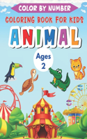 Animal Color By Number Coloring Book For Kids