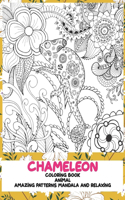 Coloring Book Animal - Amazing Patterns Mandala and Relaxing - Chameleon