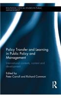 Policy Transfer and Learning in Public Policy and Management