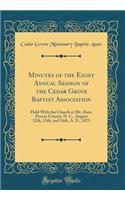 Minutes of the Eight Annual Session of the Cedar Grove Baptist Association: Held With the Church at Mt. Zion, Person County, N. C., August 12th, 13th, and 14th, A. D., 1875 (Classic Reprint)