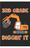 3rd Grade Squad - Excavator Back To School Gift - Notebook For Third Grade Boys - Boys Construction Writing Journal