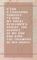 Inspirational Bookmark: O for a Thousand Tongues to Sing (Package of 25): O for a Thousand Tongues to Sing (Hymn Portion)