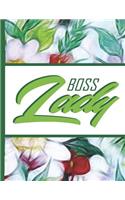 Flower Bloom: Boss Lady Colorful Flowers Beautiful Foral Composition Notebook Lightly Lined Pages Daily Journal Blank Diary Notepad 8.5x11 Inspirational Gifts for